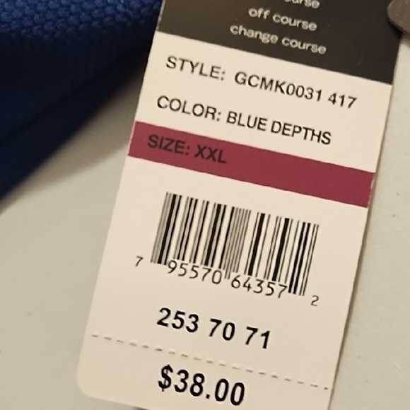 Grand Slam Navy Blue Polo Classic Short Sleeve Performance Golf Athletic Shirt - Picture 6 of 11